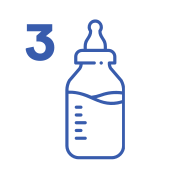 Comprend un biberon avec 3 tétines